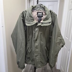 Helly Hansen Olive Green Hooded Outdoor Jacket